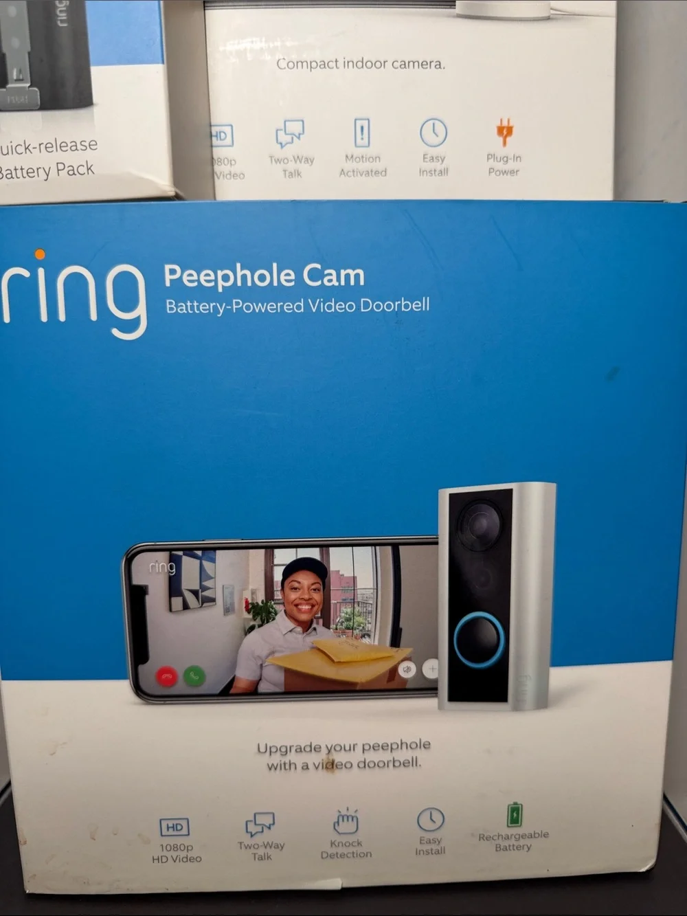 Ring Home Security Bundle Alarm + Peephole Cam + Indoor Cam + Extras